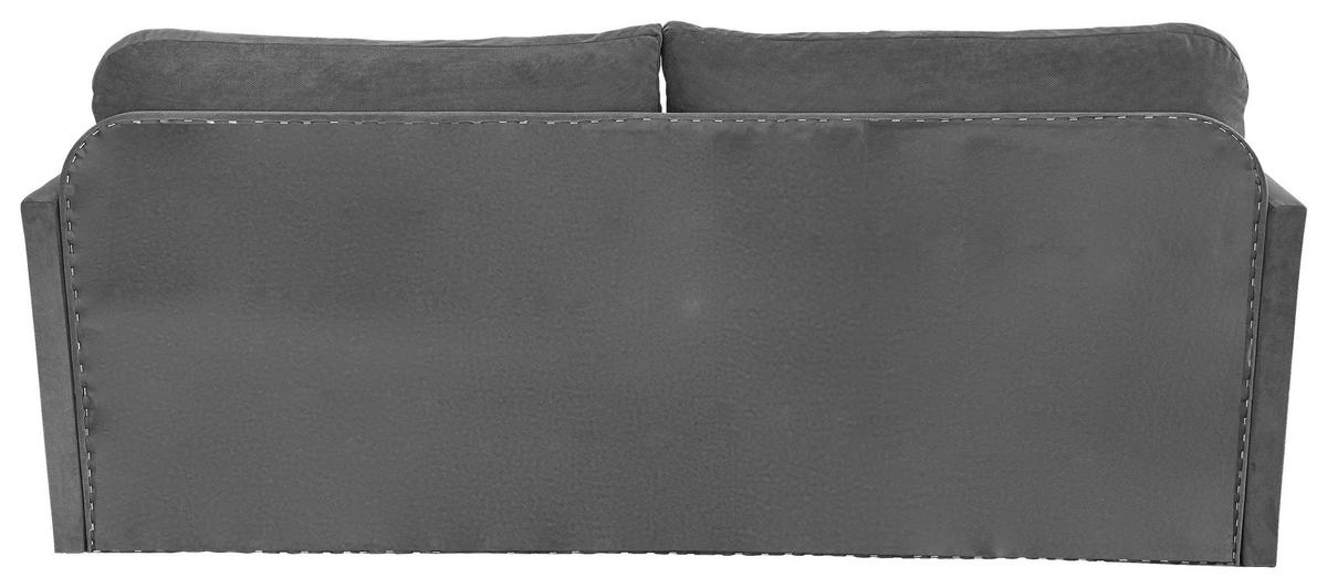 Schlafsofa mit Bettkasten Milan Dunkelgrau B: 203 cm - Dunkelgrau/Schwarz, Design, Textil (203/77/86cm) - MID.YOU