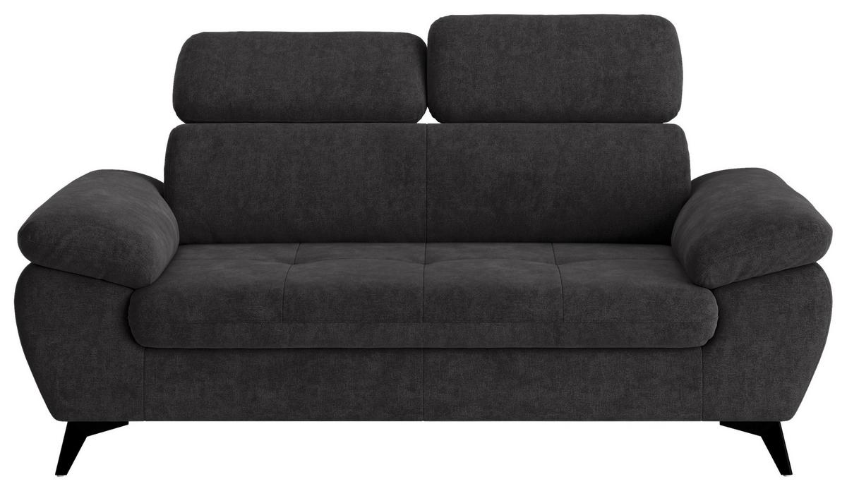 2-Sitzer-Sofa Hudson Schlammfarben B: 194 cm - Dunkelgrau/Schwarz, Textil (194/84/100cm) - MID.YOU