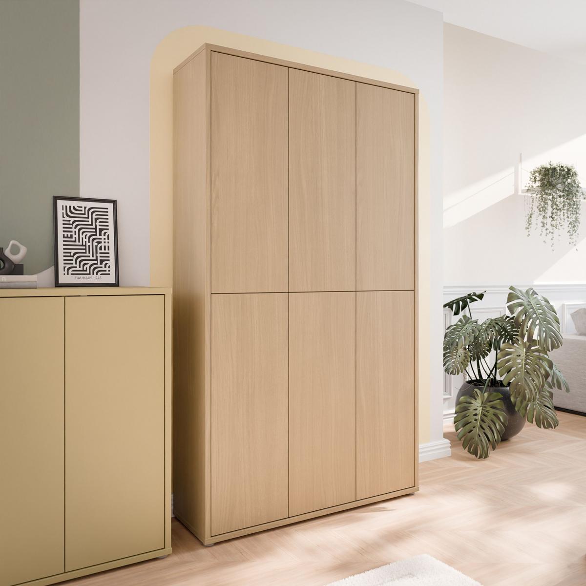 Botník dekor dub Elegancia - barvy dubu/terracotta, Moderní, kompozitní dřevo (109,2/191,9/34,9cm)