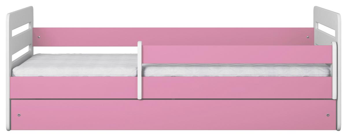 Kinder-/Juniorbett Tomi Pink/Weiß B: 80cm - Pink/Birkefarben, MODERN, Holz/Holzwerkstoff (80/160cm) - MID.YOU