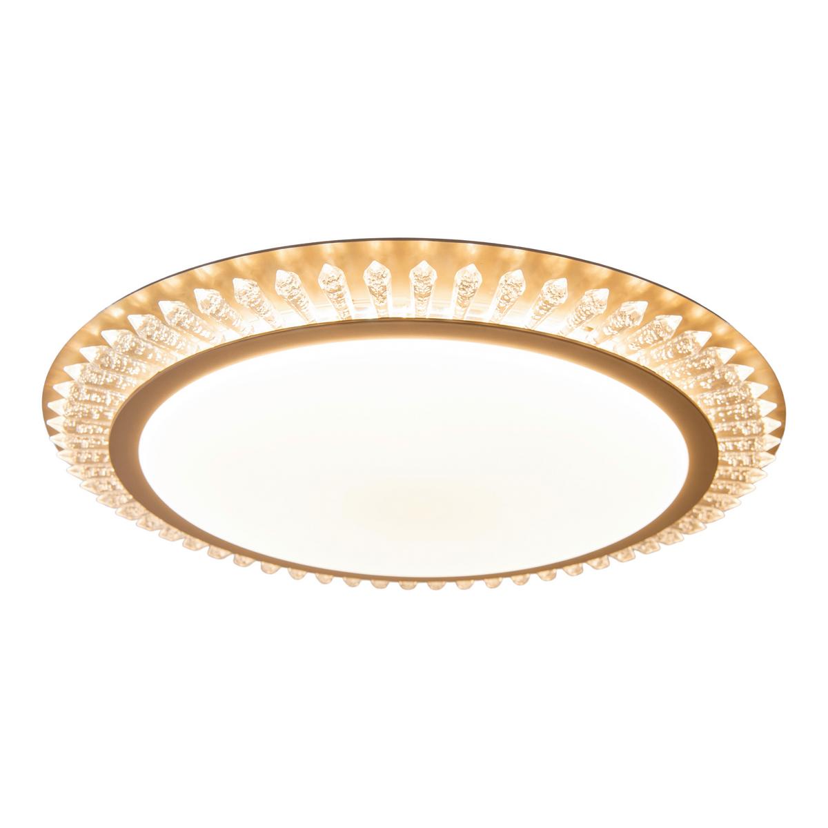 Led-deckenleuchte Ø 48 Cm Dimmbar Mit Fernbedienung - Goldfarben, KONVENTIONELL, Kunststoff/Metall (48/6,5cm) - Näve