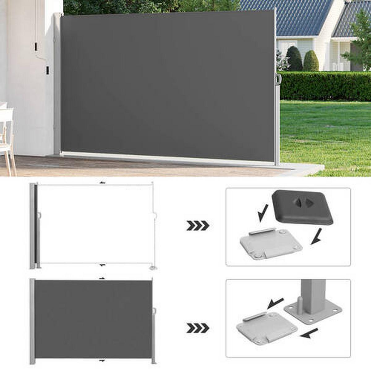 Markise Dunkelgrau Grau Bxh: 350x200 Cm - Dunkelgrau/Grau, Basics, Textil/Metall (350/200cm) - Modante