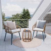 SADA NA BALKON LENI 1 - černá/přírodní barvy, Moderní, kov/textil (56/62/72cm) - Mömax