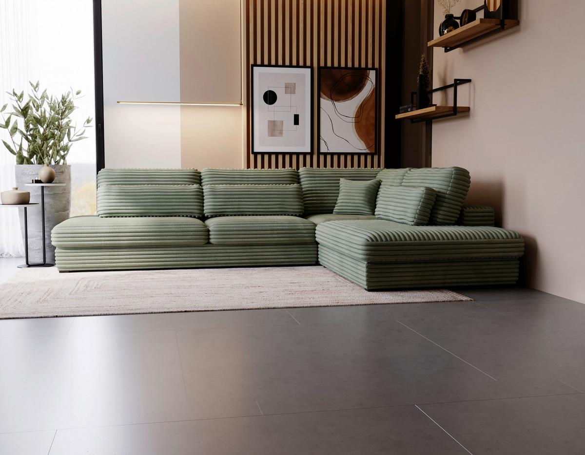 Sven Grün S: 332x244 cm - Schwarz/Grün, Design, Textil (332/244cm) - Livetastic