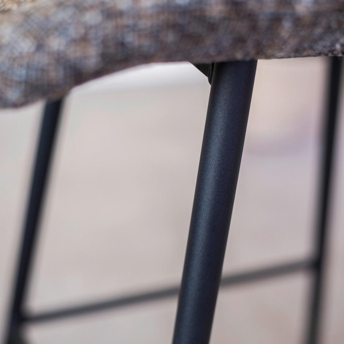 Barhocker-set Barron - Dunkelgrau/Schwarz, Design, Textil/Metall (47/99/55cm) - MID.YOU