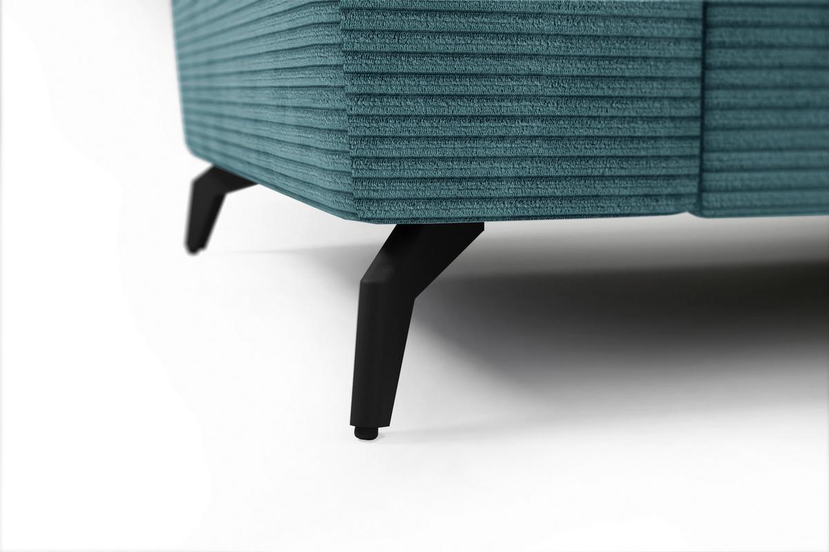 Ecksofa Bolero petrolfarben m. Kopfteilverstellung 178x290 - Petrol/Schwarz, KONVENTIONELL, Textil (178/290cm) - Sit & More