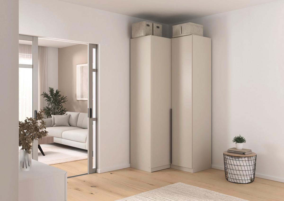 Eckkleiderschrank Alabama Champagner B: 100 Cm - Champagner, MODERN, Holzwerkstoff (100/229/102cm) - Rauch Möbel