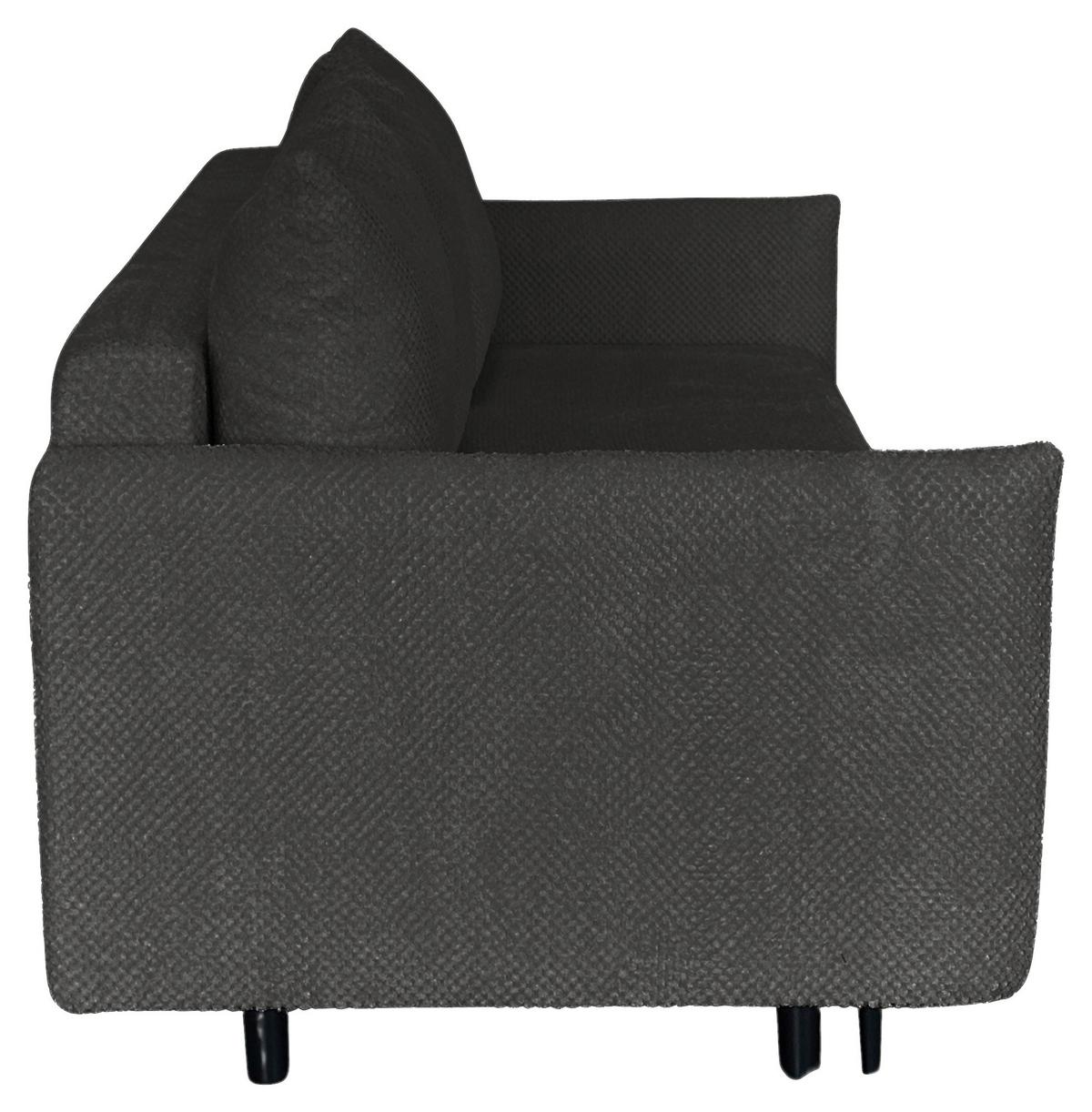 Schlafsofa Mit Bettkasten Rose Dunkelgrau B: 218 Cm - Dunkelgrau/Schwarz, Design, Textil (218/96/102cm) - MID.YOU
