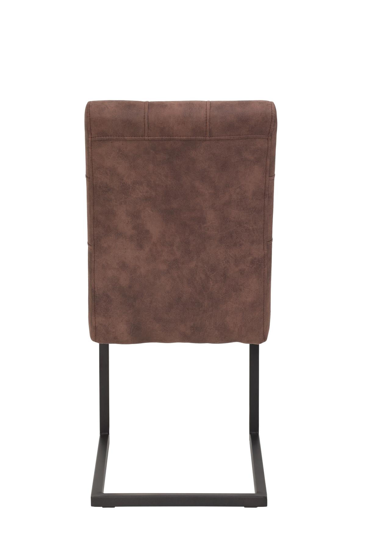 Schwingstuhl-Set Donna S - Anthrazit/Braun, MODERN, Textil/Metall (42/91/62cm) - MID.YOU