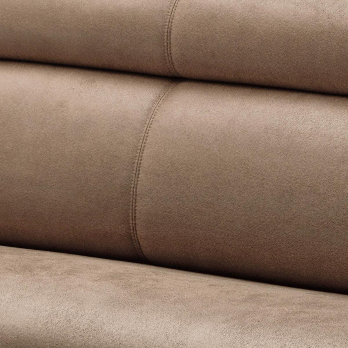 Sitzbank Mit Lehne Sandfarben Rabea B: 180 Cm - Sandfarben/Edelstahlfarben, Design, Textil/Metall (180/98/70cm) - Livetastic