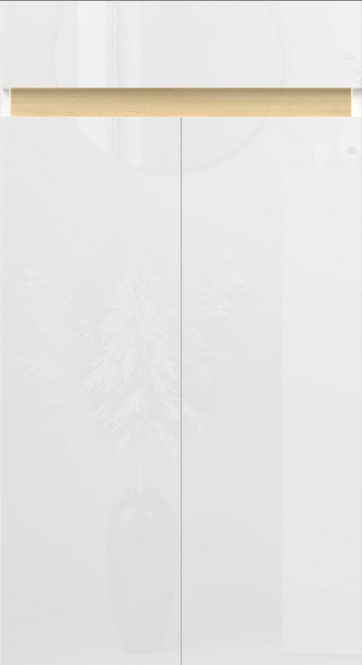 Schuhschrank Rainbow Eichefarben/Weiß HG B: 63 cm - Eichefarben/Weiß Hochglanz, Design, Holzwerkstoff (63/114/35cm) - MID.YOU