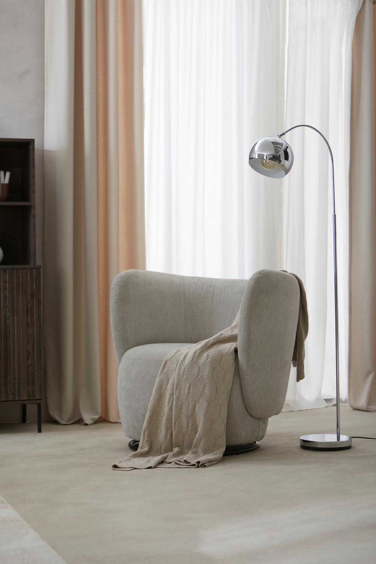 Sessel Boli Beige B: 92 Cm - Hellbraun/Beige, Design, Textil (92/80/84cm) - Livetastic
