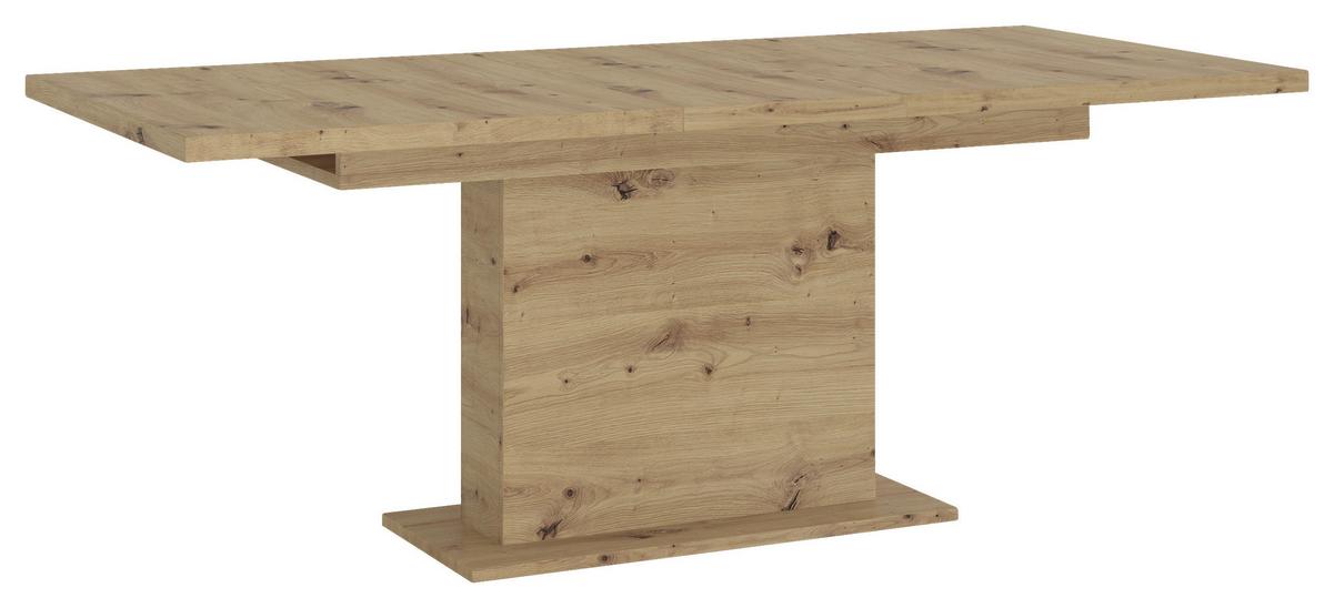 Esstisch Luci Weiß Eiche Artisan B: 160-200 cm - Eiche Artisan, Trend, Holzwerkstoff (160-200/76/90cm) - MID.YOU