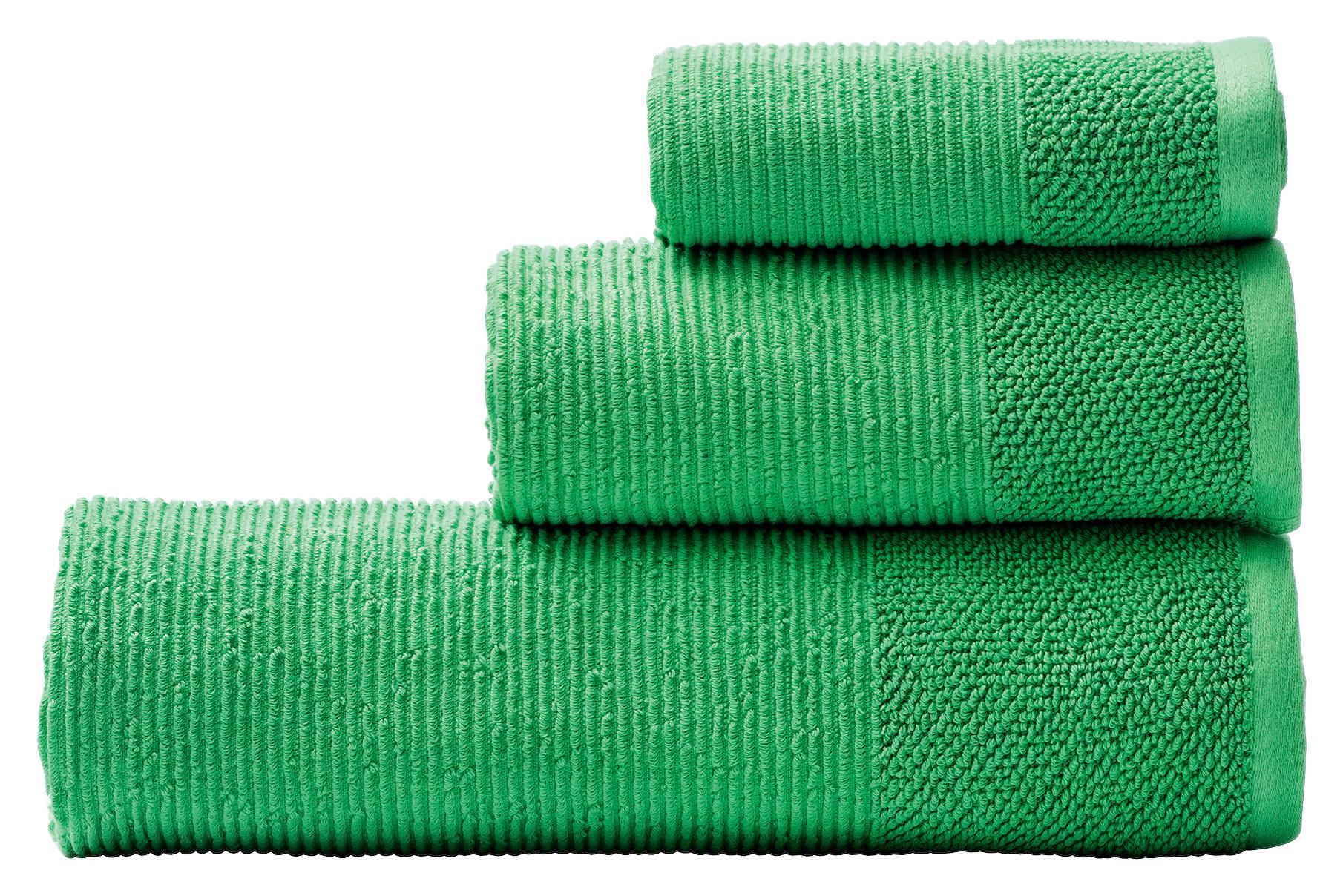 Handtuch Set Rainbow 3-Tlg. Baumwolle Grün, 450 G/M2 - Grün, Basics, Textil - Benetton