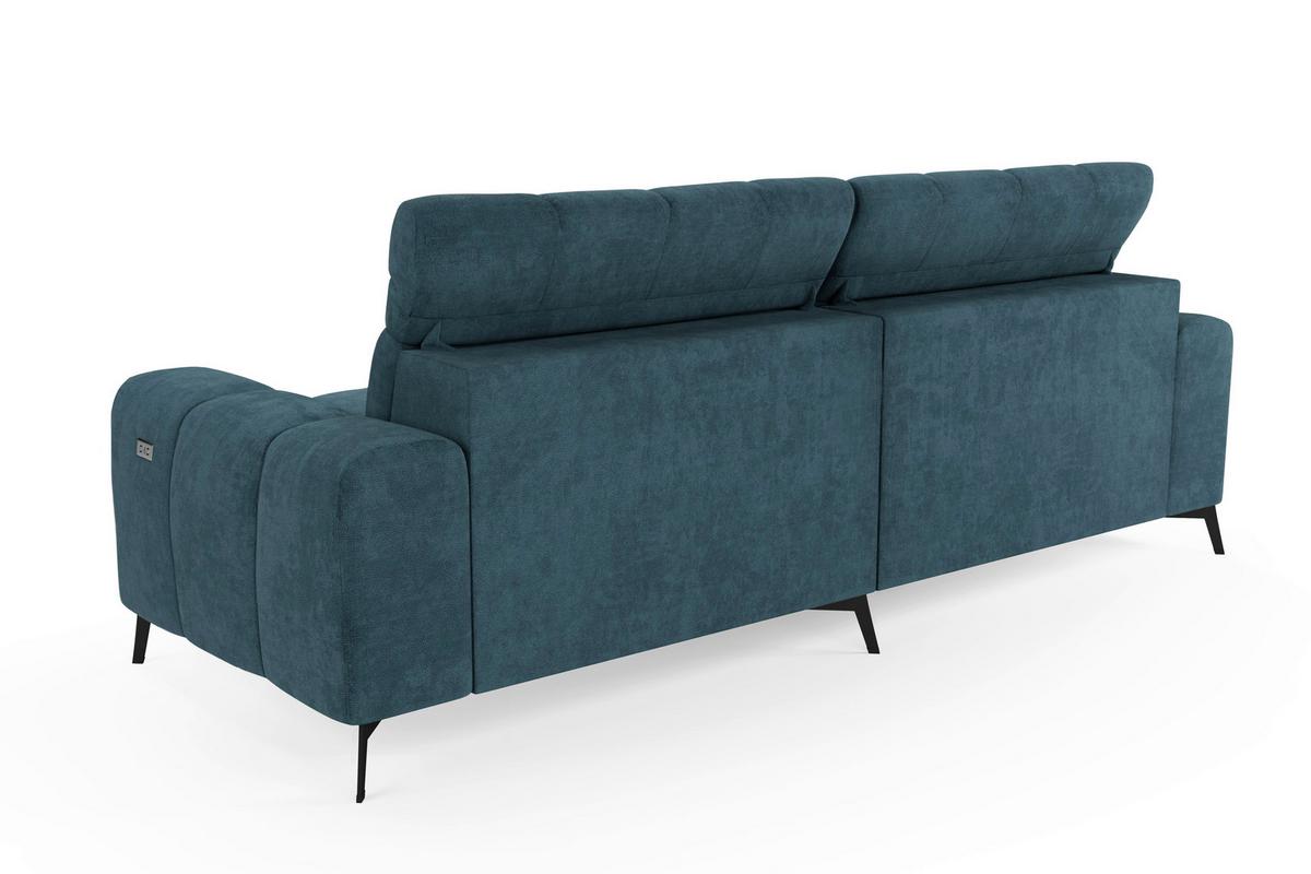 Rohová sedačka LAYA, levá, petrolejová tkanina MEMPHIS - petrolej, Moderní, textil (155/250cm) - Premium Living