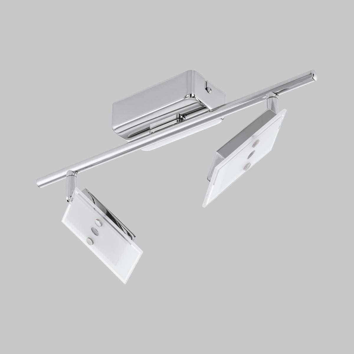 Led-strahler Ervas 2-flammig L: 39 Cm - Chromfarben/Weiß, MODERN, Glas/Metall (6,5/39cm)