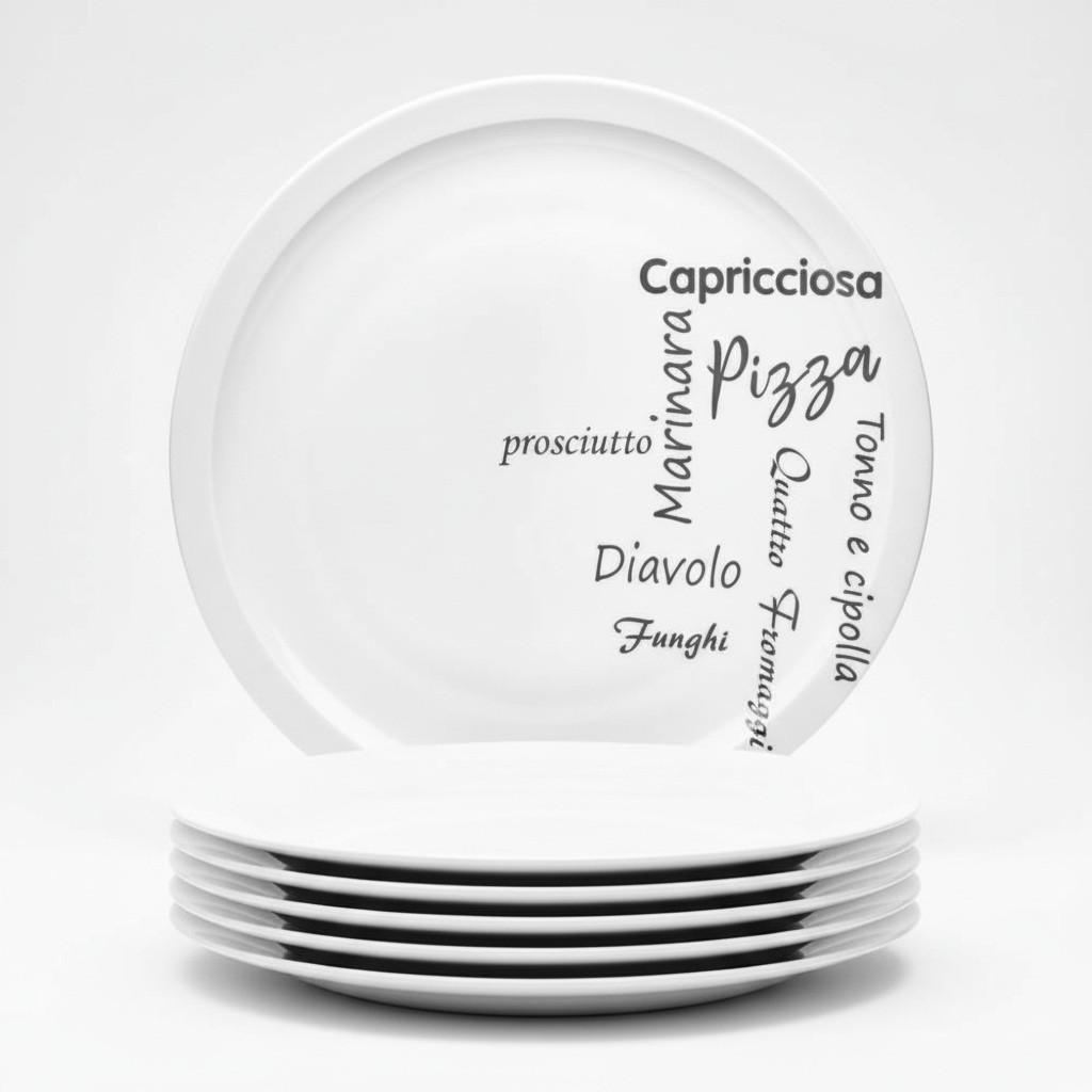PIZZATELLER 30 cm, 6er Pack - Weiß, Basics, Keramik (30cm) - Van Well