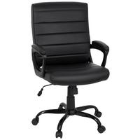 Chefsessel Ergosmooth Big Lederlook Schwarz Bis 100kg - Schwarz, MODERN, Kunststoff/Textil (61/102/52cm) - MID.YOU