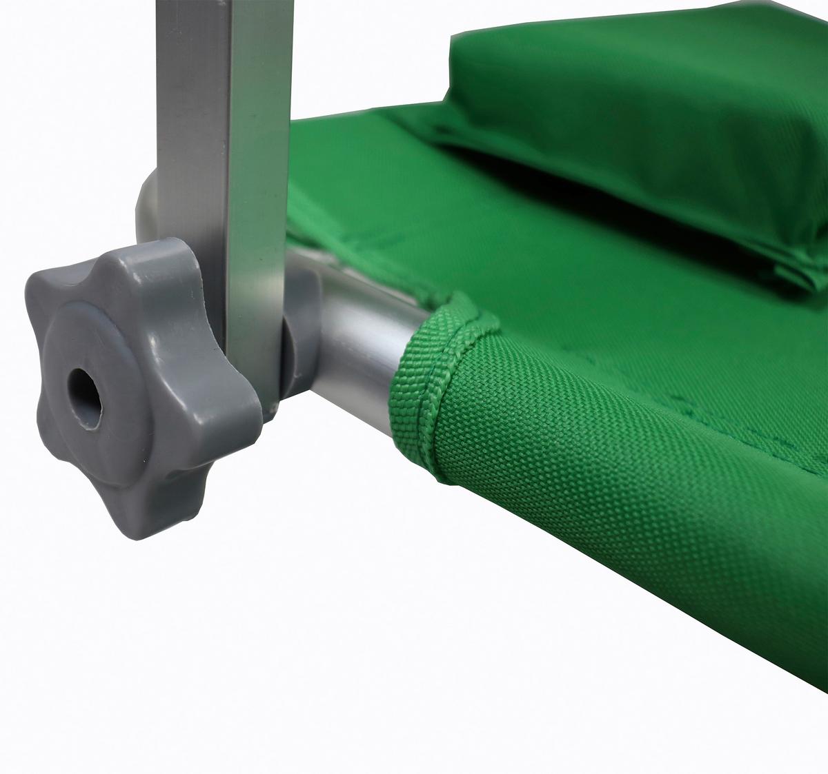 Sonnenliege Metall/Textil mit Rollen/Sonnendach - Grün, Basics, Textil/Metall (165/16/65cm) - MID.YOU