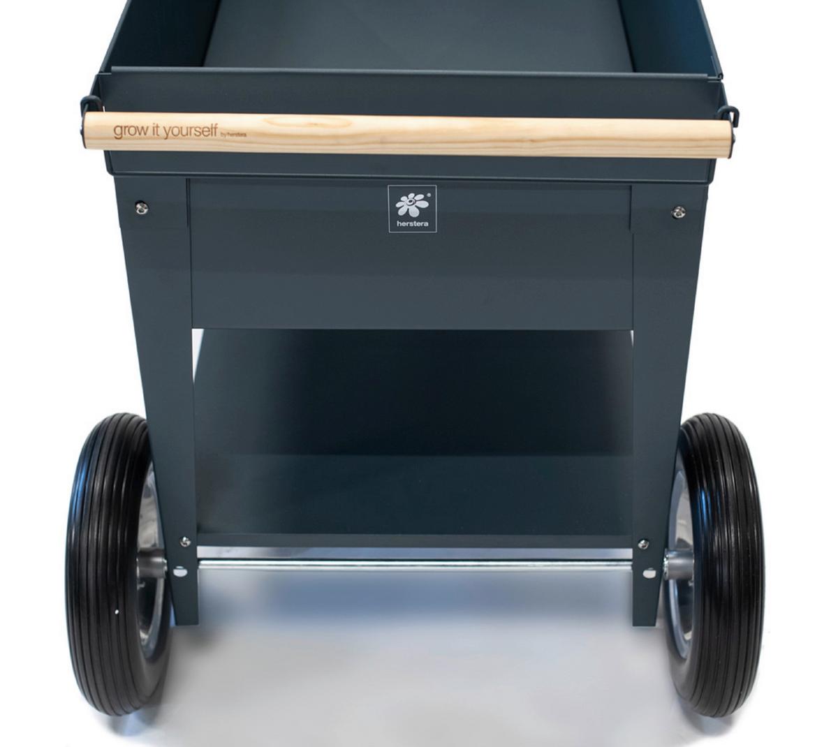 Hochbeet Stahl Swivel mit Ablagen 60/80/120 cm - Anthrazit, Basics, Metall (60/80/120cm)