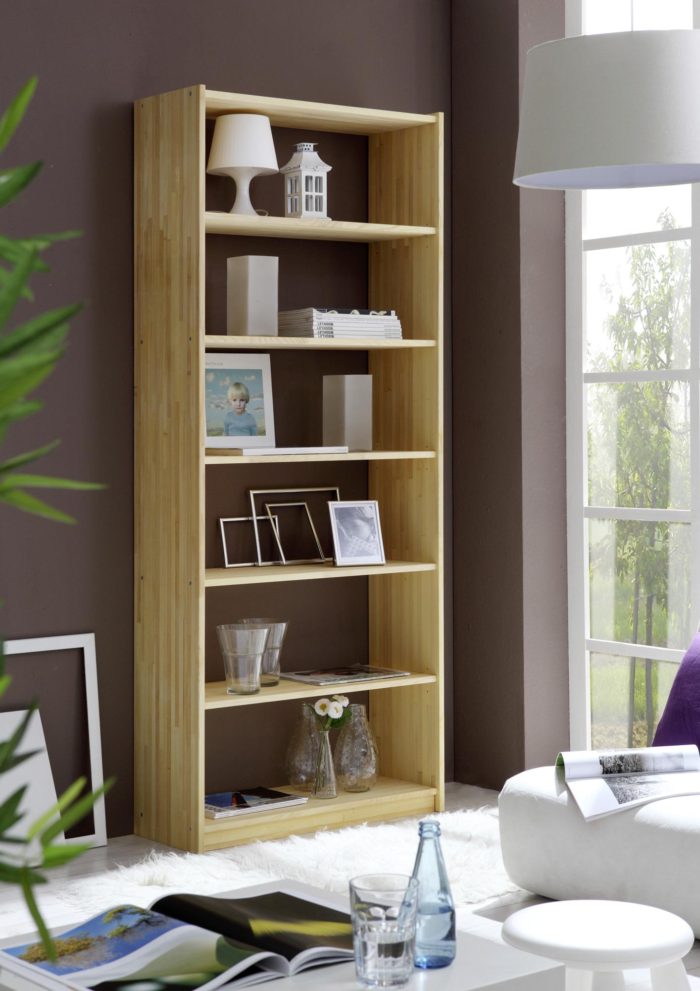 Standregal Massivholz Simona B 80cm, Fichte Natur - Kieferfarben, Basics, Holz (80/213/31cm) - MID.YOU
