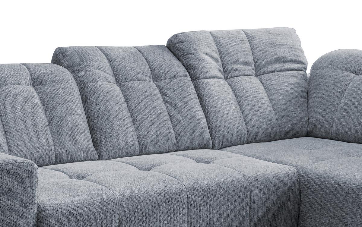 Ecksofa mit USB Anschluss Sano, Hellblau, S: 261x200 cm - Schwarz/Hellblau, MODERN, Textil (261/200cm) - Livetastic
