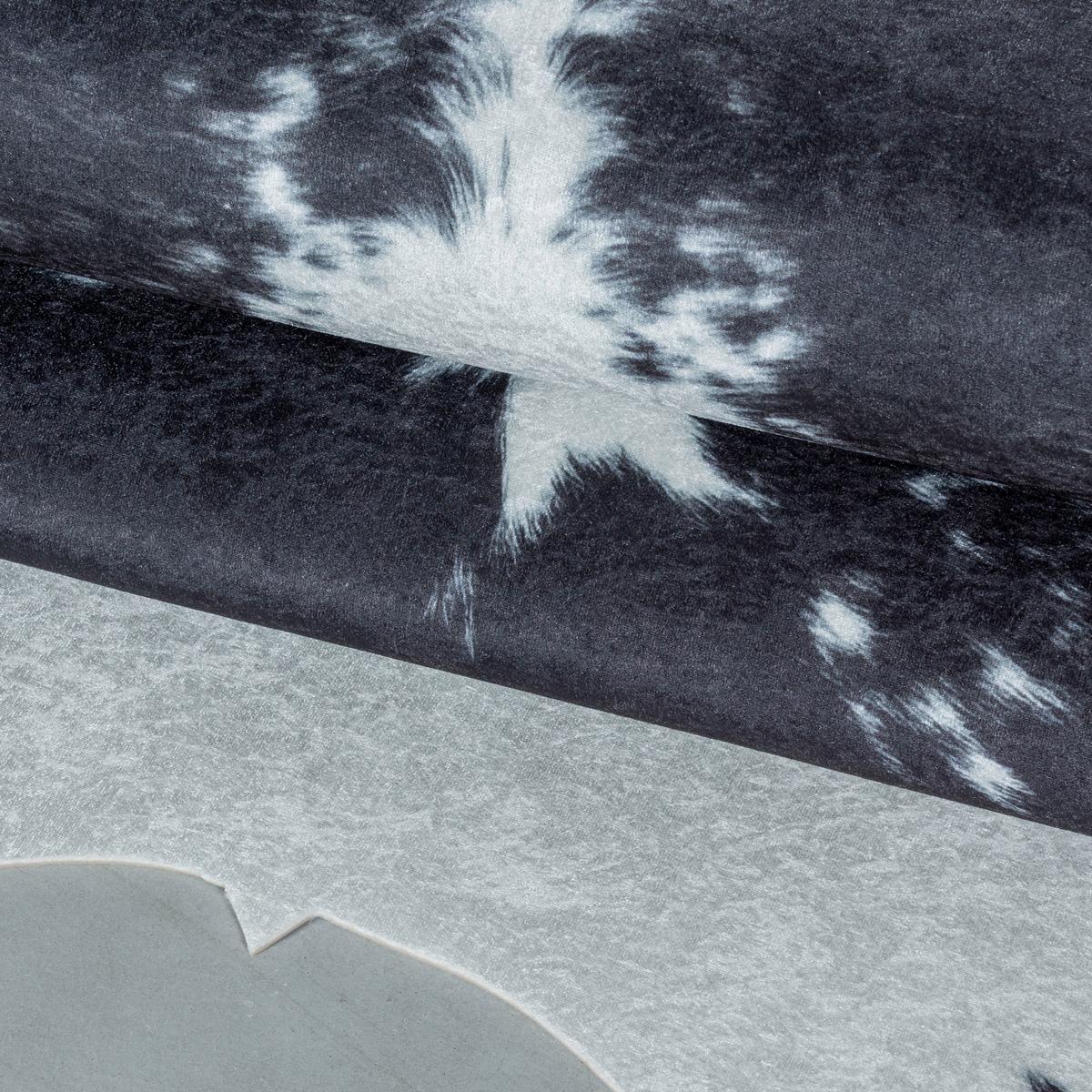 Fellteppich Etosha - Schwarz/Weiß, Design, Textil (100/135cm) - Novel