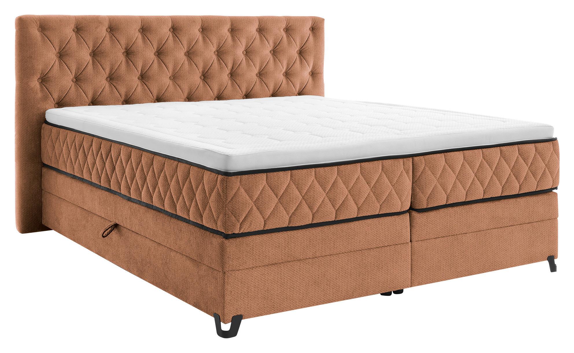 Boxspringbett Carmen A Braun 160x200 Cm - Türkis/Braun, KONVENTIONELL, Holz/Holzwerkstoff (160/200cm) - James Wood