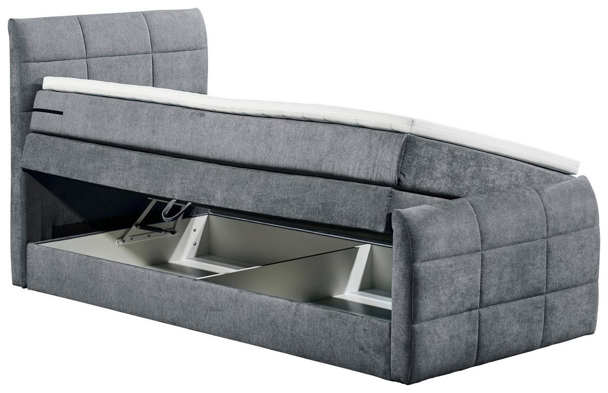 Boxspring postel KUBA 100x200 cm antracit - antracitová, Basics, kompozitní dřevo/textil (100/200cm) - MID.YOU