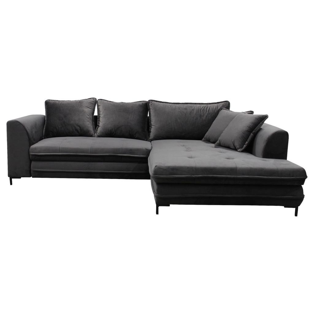 Eckschlafsofa BELLO Grau mit Schlaffunktion Ottomane rechts