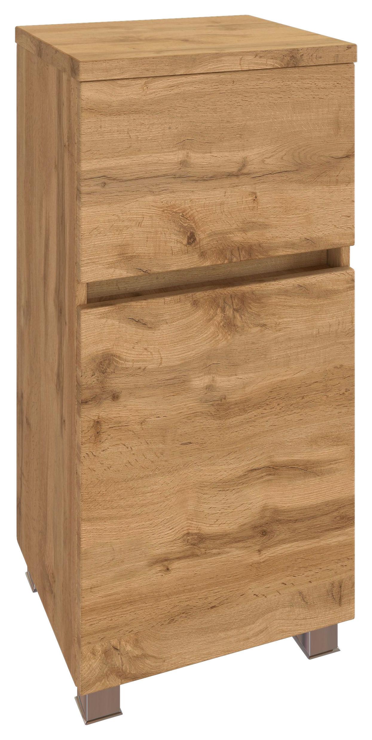 Unterschrank Pienza B: 40 cm Eiche Wotan Dekor - Silberfarben/Eiche Wotan, MODERN, Holzwerkstoff (40/81,5/35cm) - Held