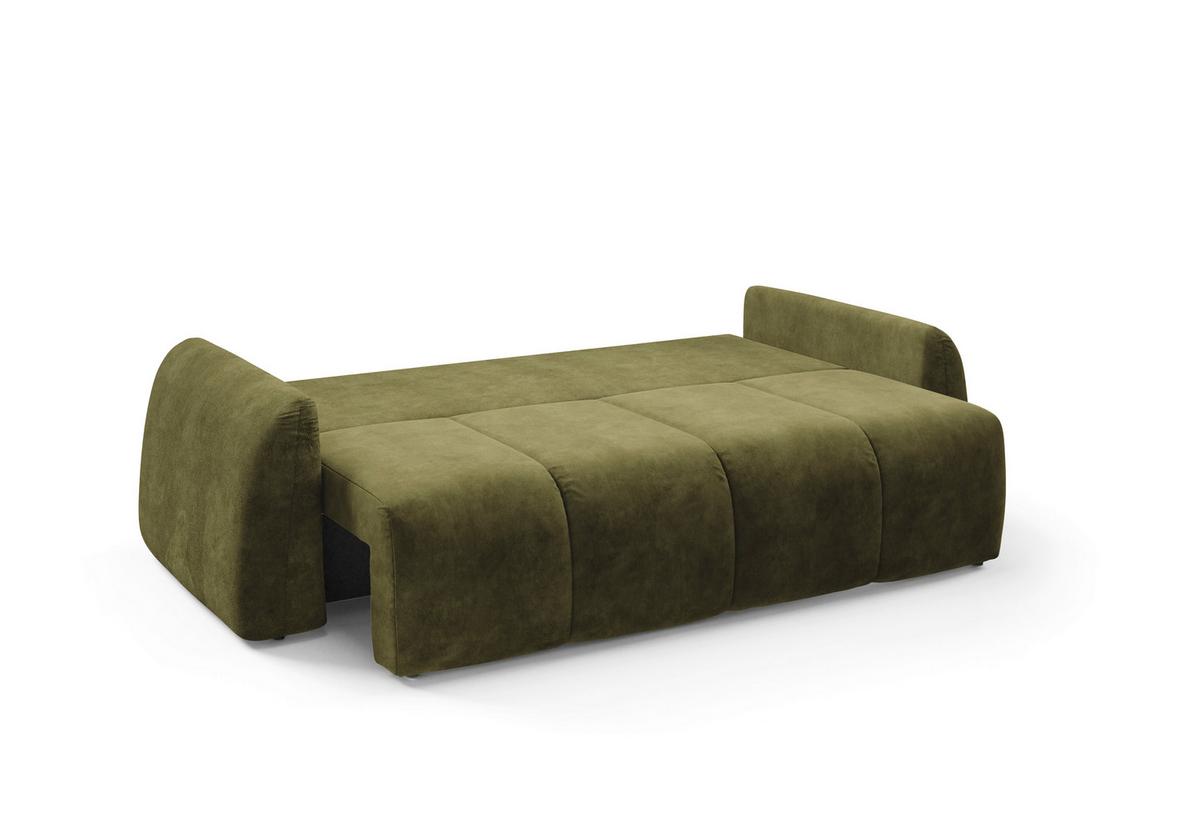 Schlafsofa Geronimo Olivgrün B: 252cm - Schwarz/Olivgrün, Design, Textil (252/93/167cm) - Livetastic