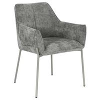 Armlehnstuhl Alea Chenille Grau, B: 62 Cm - Dunkelgrau/Grau, MODERN, Holz/Textil (62/83/62cm) - MID.YOU