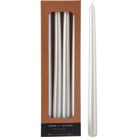 Stabkerzenset Weiß - Weiß, Basics, Naturmaterialien (9,4/2,6/30,6cm)