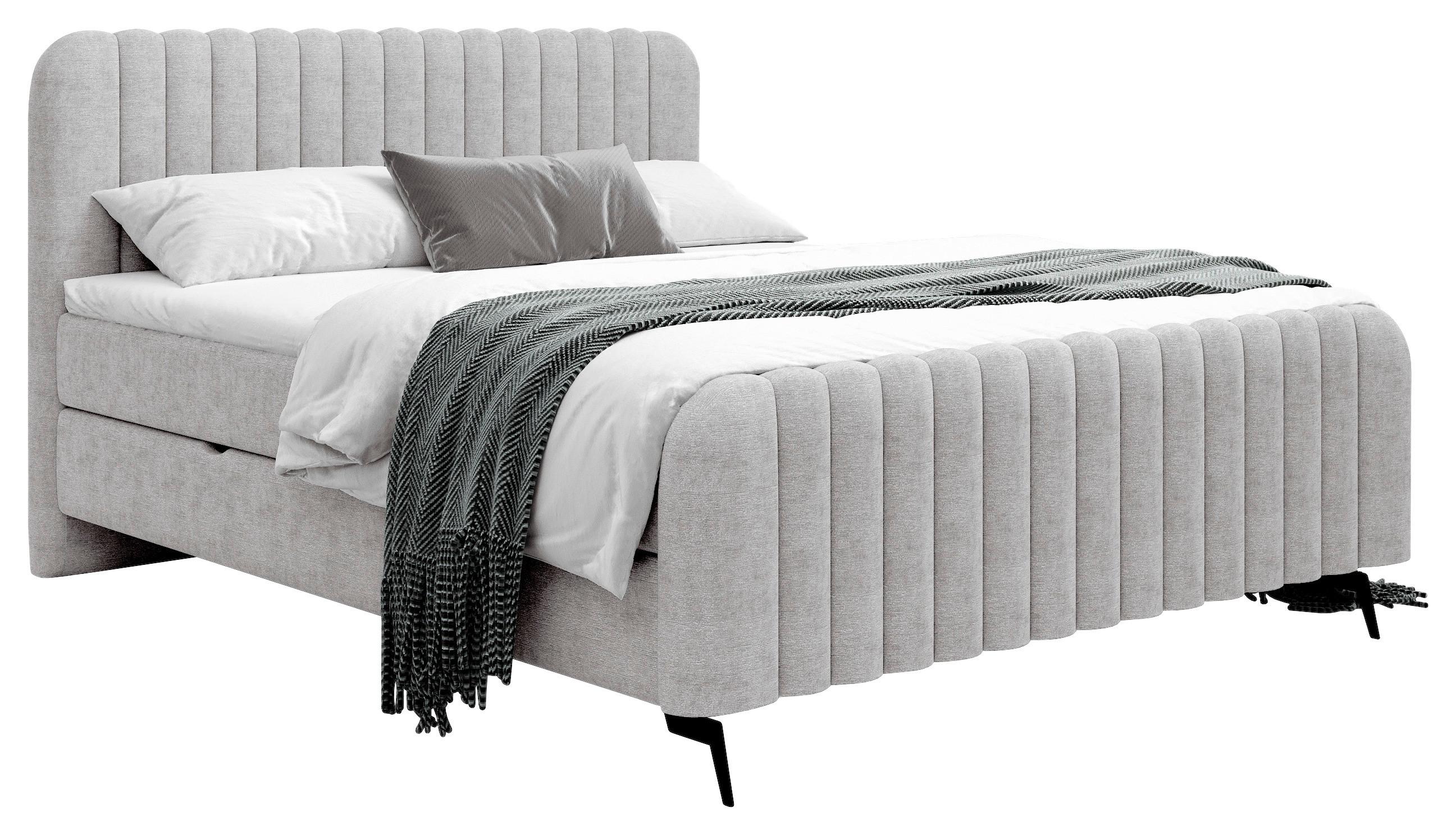 Boxbett Liam Grau 180x200 Cm - Schwarz/Grau, MODERN, Holz/Holzwerkstoff (180/200cm) - MID.YOU