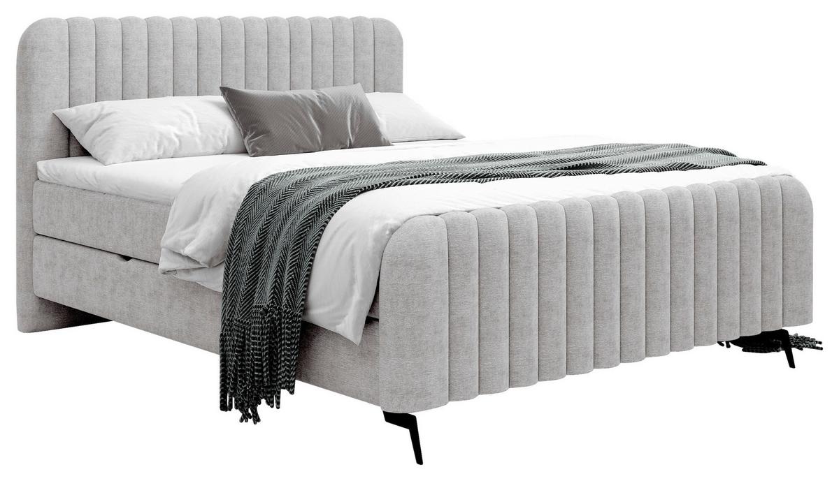 Boxbett Liam Grau 180x200 Cm - Schwarz/Grau, MODERN, Holz/Holzwerkstoff (180/200cm) - MID.YOU