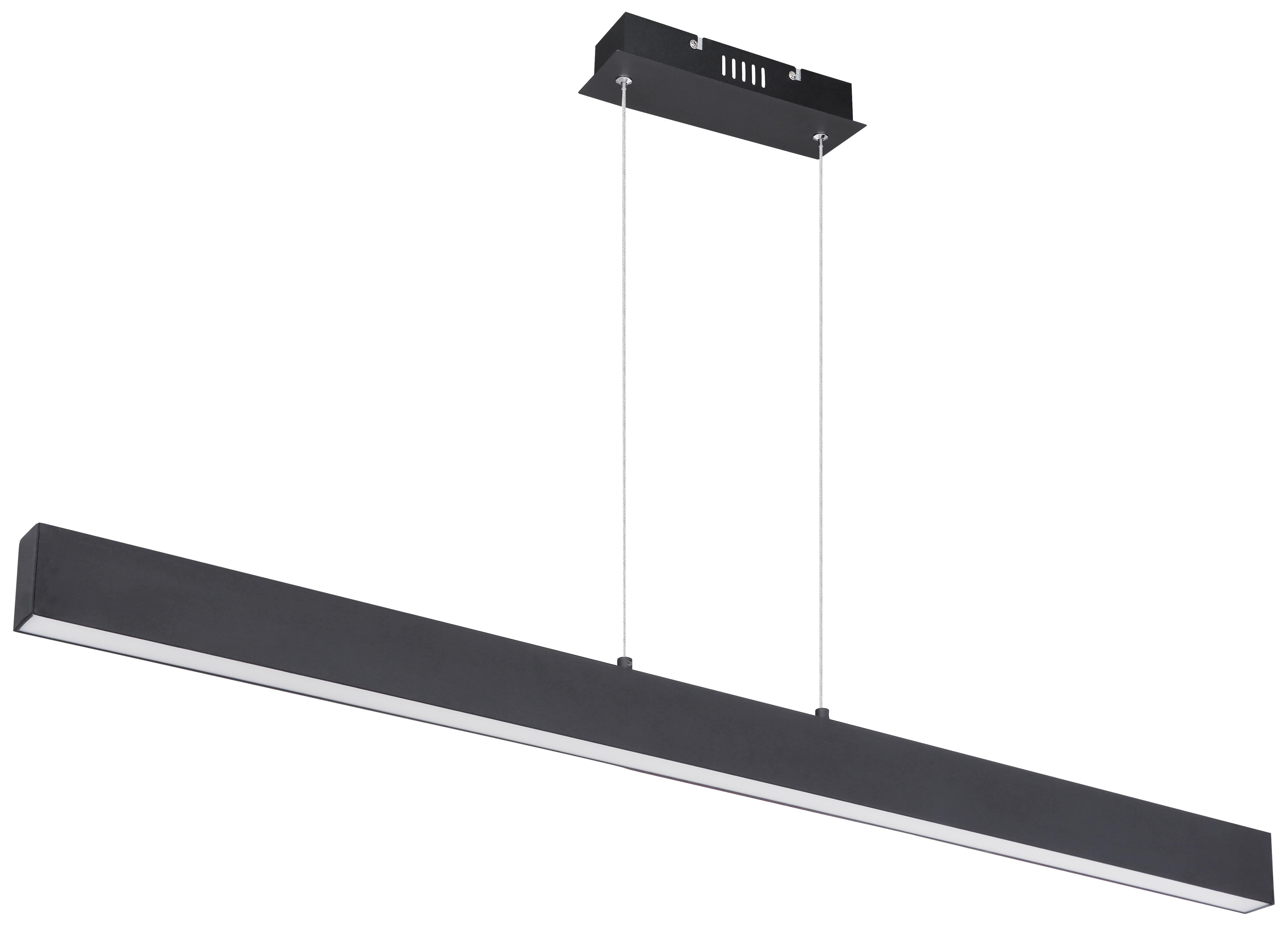 LED-Hängeleuchte Verena H: 120 cm 1-Flammig, dimmbar - Opal/Schwarz, Design, Kunststoff/Metall (121/8/120cm) - Globo