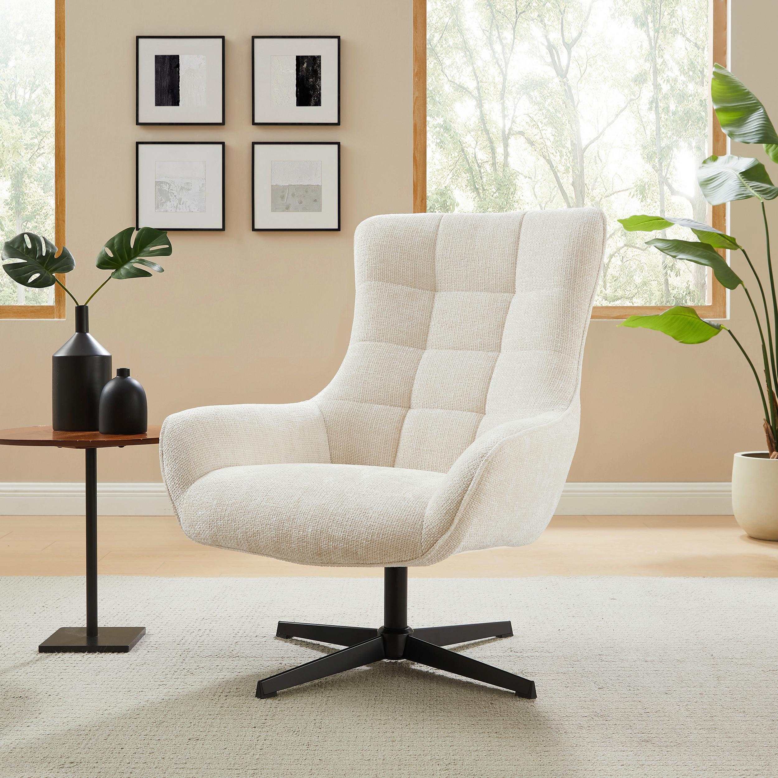 Sessel Beige B: 81 Cm - Beige/Schwarz, MODERN, Textil (81/103/85cm) - Livetastic