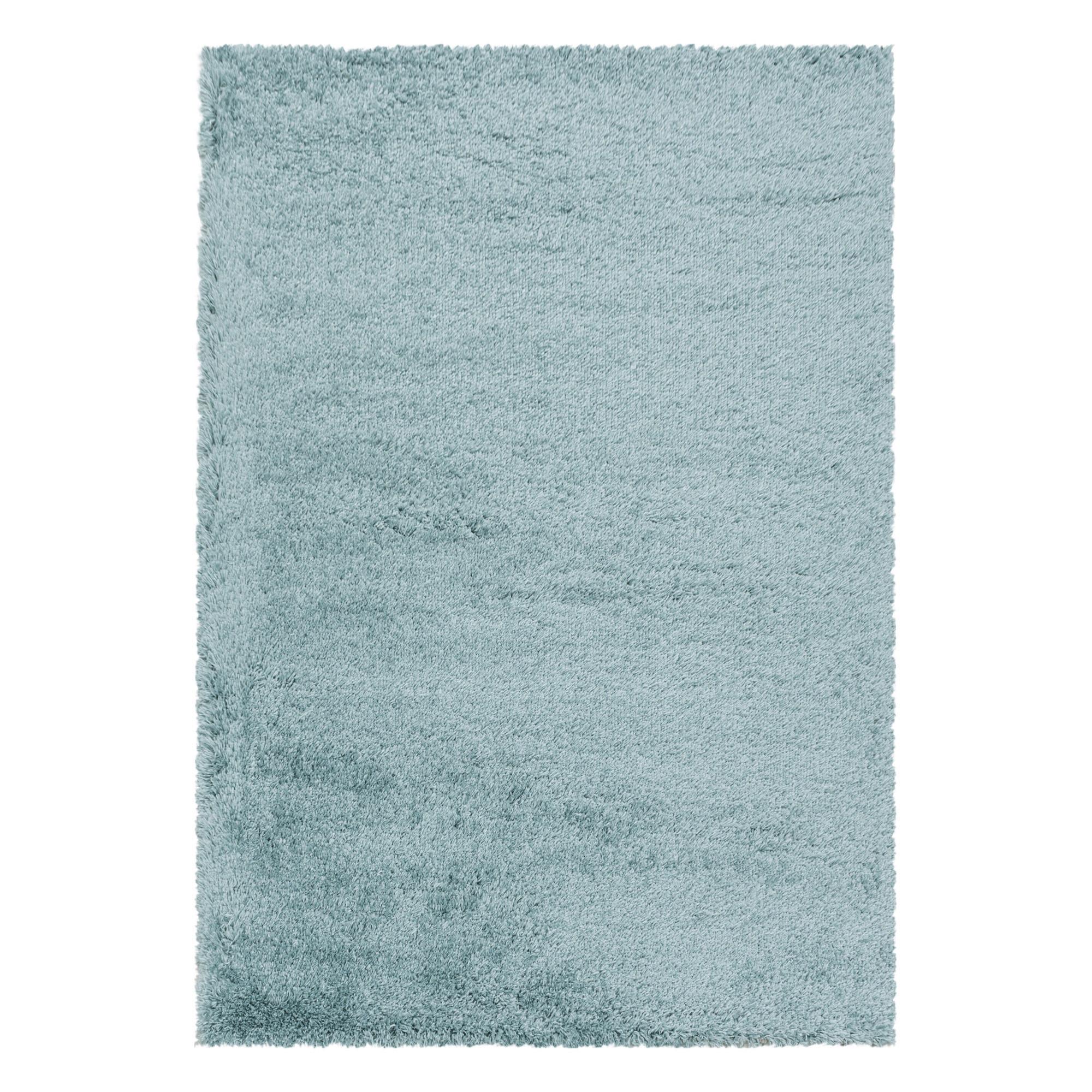 Hochflor Teppich Blau Naturfaser Fluffy 140x200 cm - Blau, Basics, Textil (140/200cm)