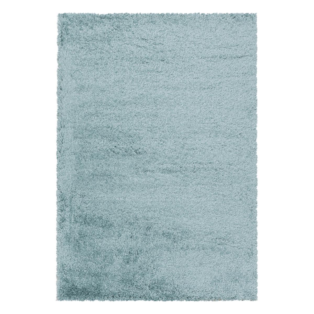 Hochflor Teppich Blau Naturfaser Fluffy 160x230 cm - Blau, Basics, Textil (160/230cm)