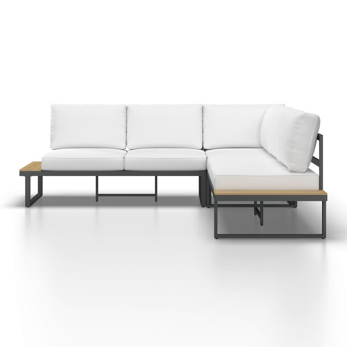 TERASOVÁ SEDACÍ SOUPRAVA ARIANNA - černá/krémová, Moderní, kov/textil (228cm) - Bessagi Garden