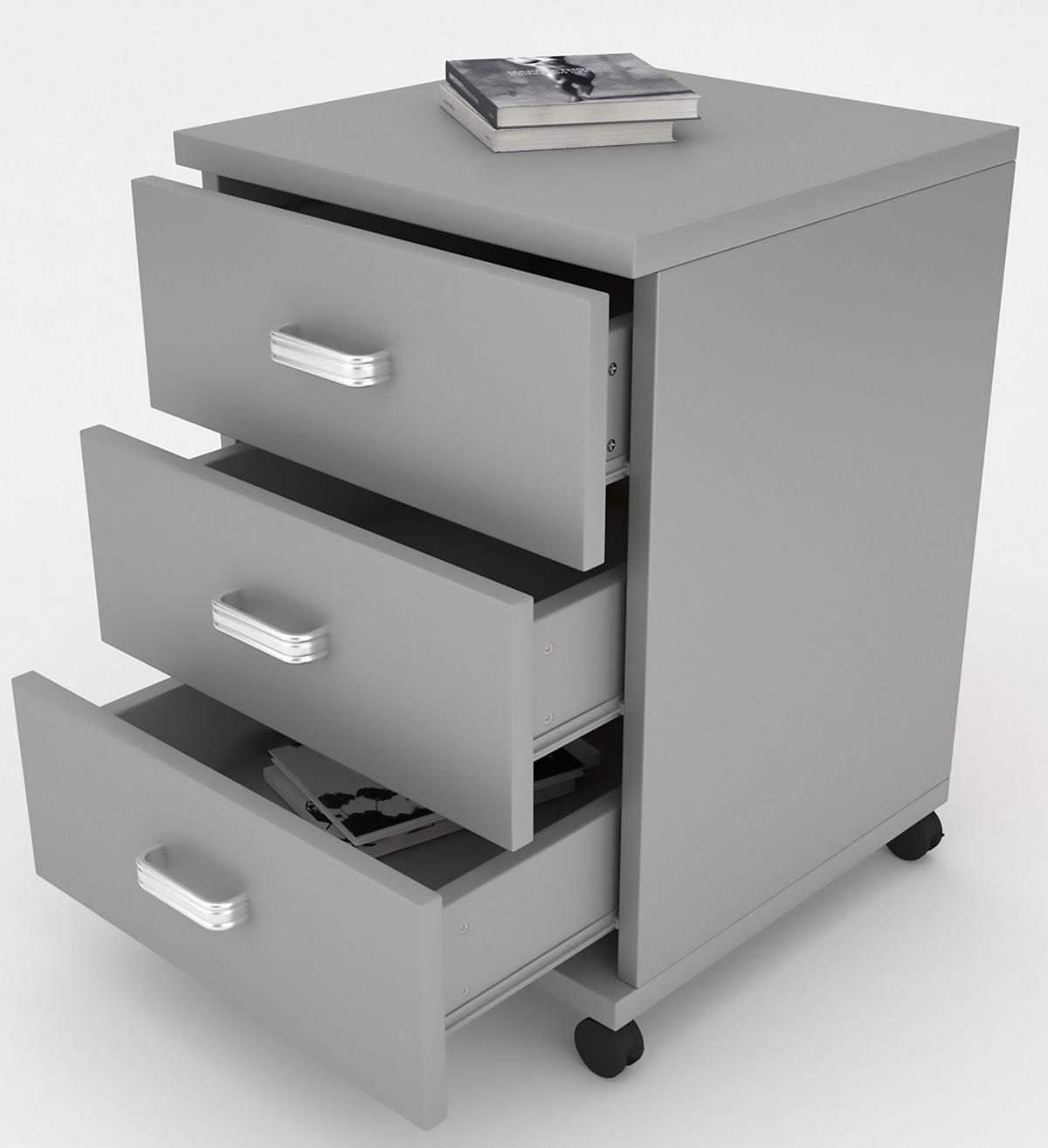 Rollcontainer Grau Tobila 45x58x44 Cm - Grau, Basics, Holzwerkstoff/Kunststoff (45/58/44cm) - MID.YOU