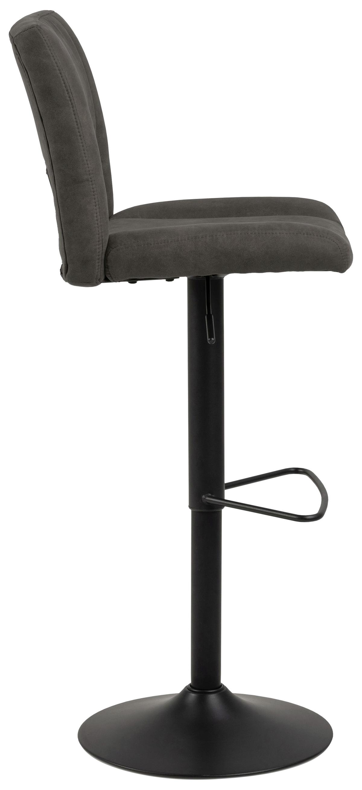Barhocker höhenverstellbar mit Lehne Sylvia Anthrazit - Anthrazit/Schwarz, Design, Textil/Metall (41,5/94-115/52cm) - Carryhome