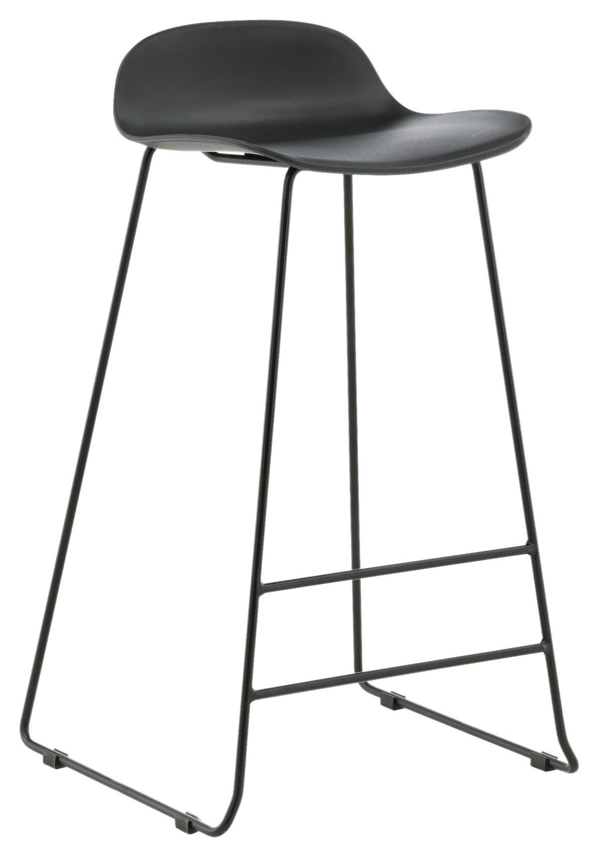 Barhocker-set Wave - Schwarz, Design, Kunststoff/Metall (50/87/42cm) - Livetastic