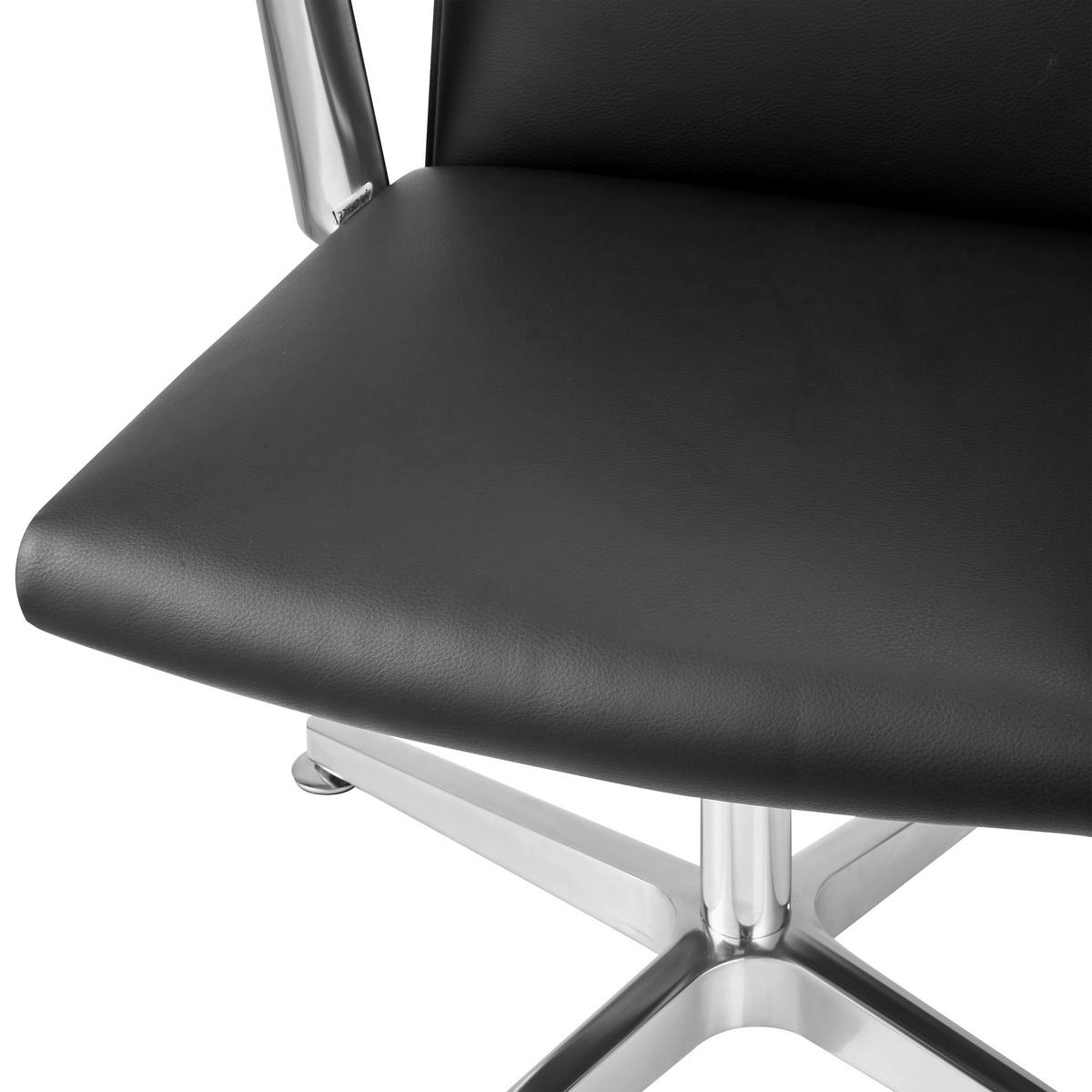 BESUCHERSTUHL Ambassado Schwarz B: 65cm - Silberfarben/Schwarz, MODERN, Kunststoff/Metall (65/93/62cm) - MID.YOU