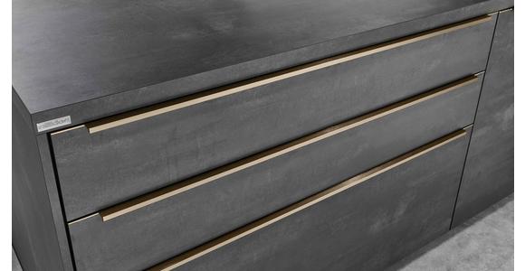 Einbauküche Schwarzbeton Planbar In Schwarzbeton - Dunkelgrau/Schwarz, MODERN, Holzwerkstoff - Vertico