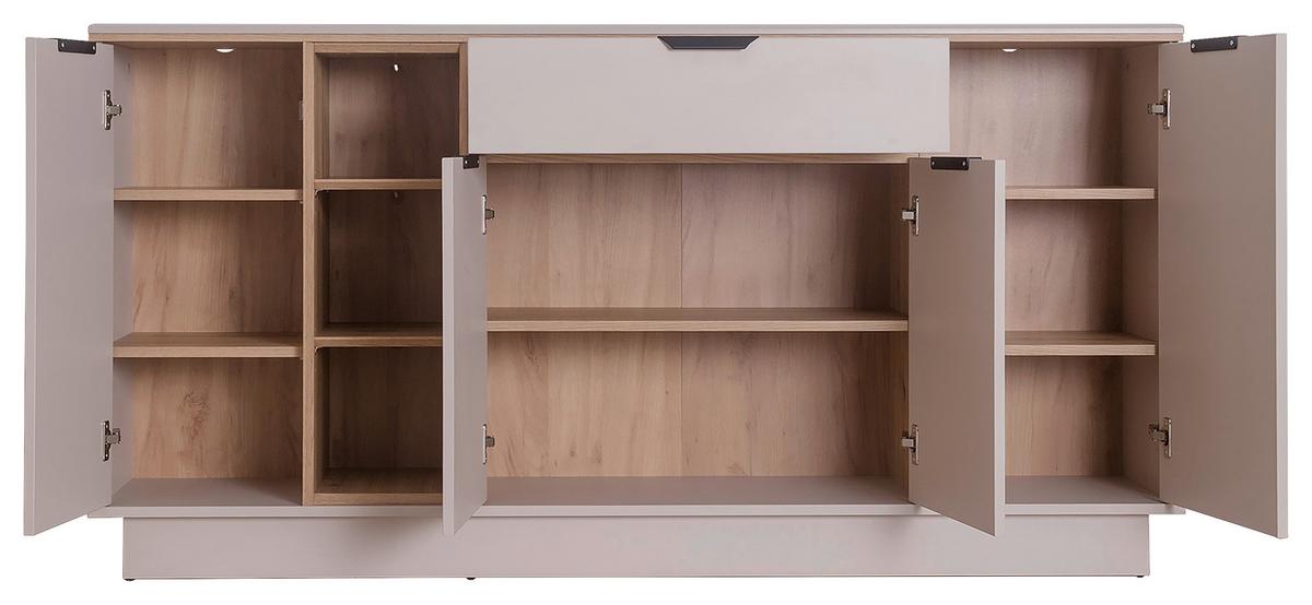 Sideboard Darius Eiche Artisan/kashmir,b:171cm - Kaschmir/Schwarz, Trend, Holzwerkstoff (171,4/87,4/37cm)