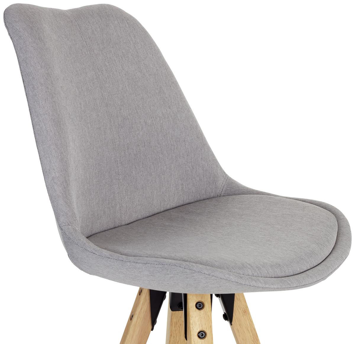Barhocker Mit Lehne Candy Hellgrau/kautschukholz - Hellgrau/Naturfarben, MODERN, Holz/Textil (49/113,5/56cm) - MID.YOU