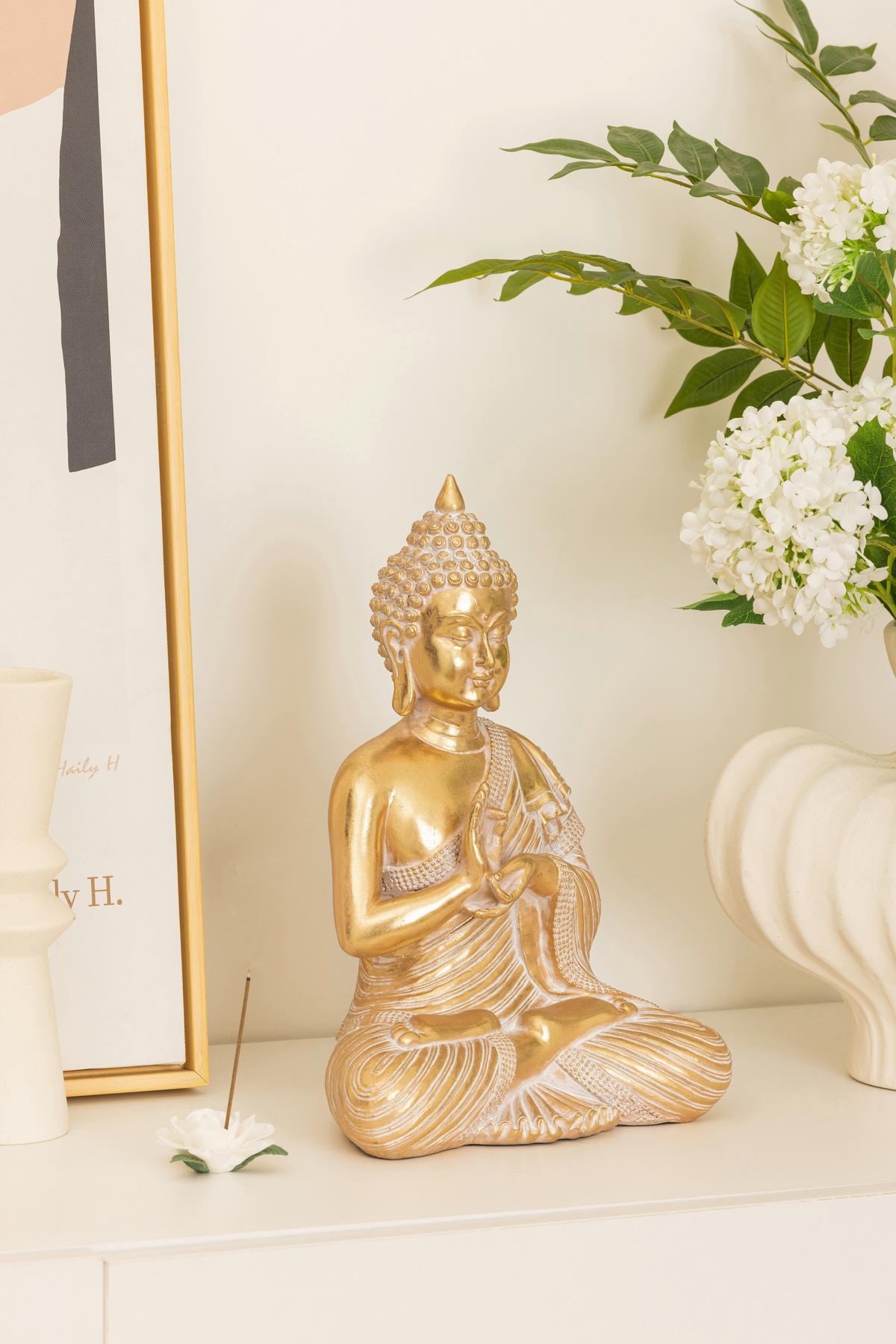 Buddha Chenpo - Goldfarben, KONVENTIONELL, Kunststoff (21,5/14,5/31cm) - Luca Bessoni