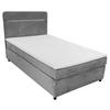 Boxbett Inkl. Topper 120x200 Cm Stream Grau - Schwarz/Grau, Basics, Textil (120/200cm) - Livetastic